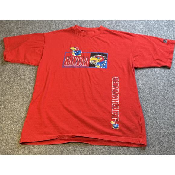 2 Kansas Jayhawks Tshirts Red Starter and Blue 2012 Final Four SZ L - Picture 2 of 16
